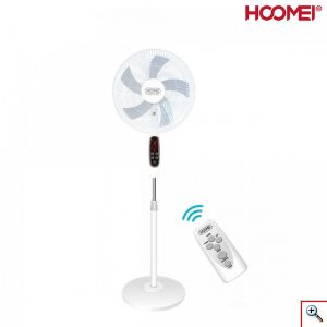 Hoomei® Επιδαπέδιος Περιστρεφόμενος Ανεμιστήρας Ορθοστάτης 60W με Ψηφιακή Οθόνη LCD - Πτυσσόμενος με Ρυθμιζόμενο Ύψος - 3 Ταχύτητες & Τηλεχειριστήριο