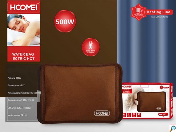 Hoomei Ηλεκτρική Θερμοφόρα - Μαξιλάρι 500W με Θήκη για τα Χέρια Γενικής Χρήσης 25x17x6cm σε Διάφορα Χρώματα