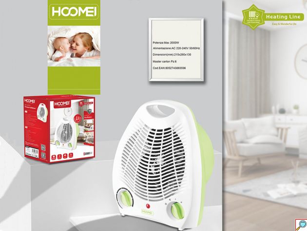 Hoomei Αερόθερμο Δαπέδου 1000-2000W με 2 Βαθμίδες Θέρμανσης - Λαβή Μεταφοράς & Προστασία από Υπερθέρμανση σε Διάφορα Χρώματα