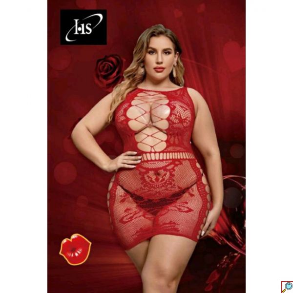 HS Σέξι Γυναικείο Plus Size Ολόσωμο See Through Εσώρουχο One Size - Μαύρο