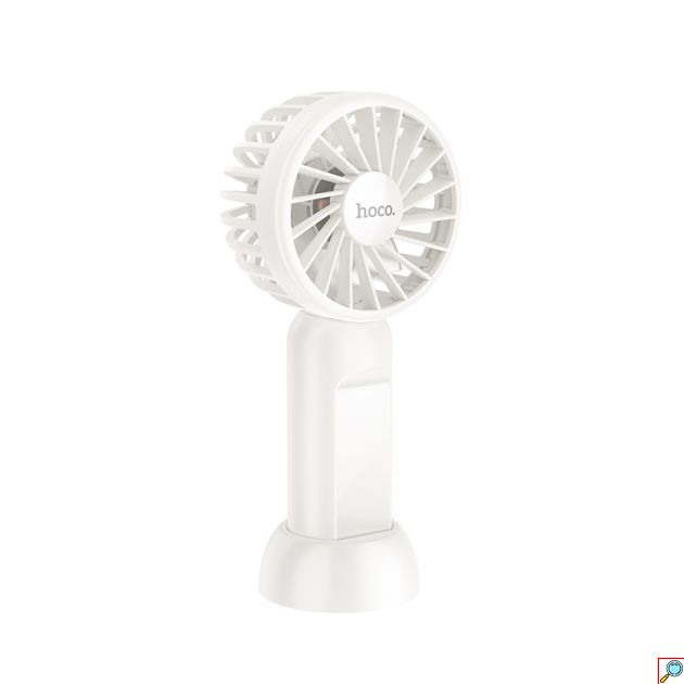 Φορητός Ανεμιστήρας Χειρός με Βάση, Αθόρυβη Λειτουργία και 3 Ταχύτητες – 1200mAh Λευκό Hoco Nimble