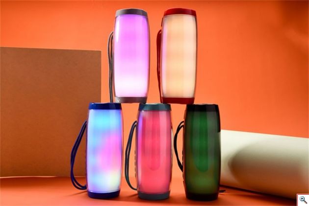 Φορητό Ασύρματο Ηχοσύστημα Bluetooth με LED Φωτισμό & FM Ραδιόφωνο - Ηχείο Multimedia Player Radio