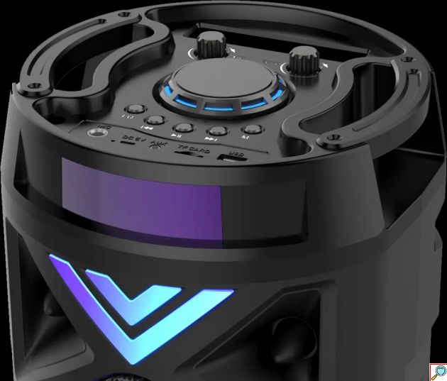 Φορητό Ασύρματο Μεγάλο Ηχείο Bluetooth με Μικρόφωνο Karaoke, LED Φωτισμό, 20W USB/SD/AUX/FM, Οθόνη LCD & Τηλεχειριστήριο - Επαναφορτιζόμενο Ηχοσύστημα