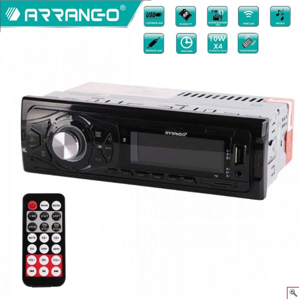 ARRANGO® MP3 Player Αυτοκινήτου 4x10W με Χειριστήριο - Ραδιόφωνο - Bluetooth & Εισόδους USB - SD - AUX