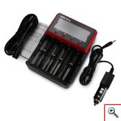 Φορτιστής 4x Επαναφορτιζόμενων Μπαταριών NiCD/NiMH, Li-ion/LiFe Τύπου ΑΑ - ΑΑΑ - C με LCD Οθόνη