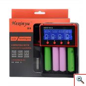 Φορτιστής 4x Επαναφορτιζόμενων Μπαταριών NiCD/NiMH, Li-ion/LiFe Τύπου ΑΑ - ΑΑΑ - C με LCD Οθόνη