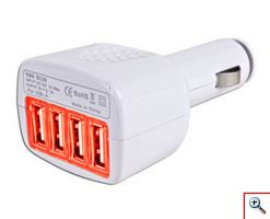 Φορτιστής Αυτοκινήτου με 4 έξοδους USB 2,1A