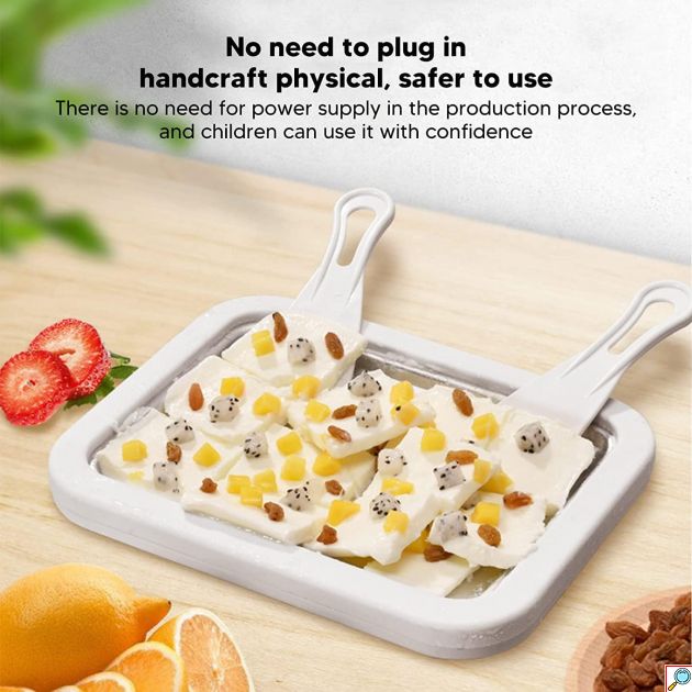 Ice Roll Maker - Παγωτομηχανή με 2 Ανοξείδωτες Σπάτουλες για Σπιτικό Ρολό Παγωτού & Παγωμένο Γιαούρτι - Instant Ice Cream Maker