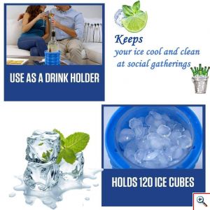 Επαναστατική Παγοθήκη - Παγοκύστη - Σαμπανιέρα Σιλικόνης - Revolutionary Space Saving Ice Magic