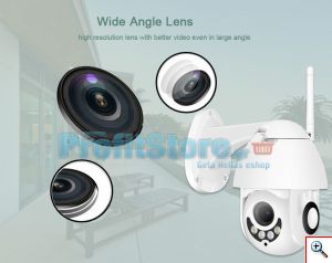 Αδιάβροχη Ασύρματη IP WiFi/Ethernet Κάμερα FHD 1080p Pan/Tilt Εσωτερικού & Εξωτερικού χώρου με Νυχτερινή Λήψη, Tracking Ανιχνευτή Κίνησης, Ειδοποίηση στο Κινητό, Μικρόφωνο, Ηχείο (Ενδοεπικοινωνία Μωρού), Σειρήνα & Micro SD Baby Monitor, Pet Monitor, Θυροτηλεόραση