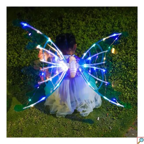 Φτερά Νεράιδας LED με Μουσική για Παιδιά – Φωτιζόμενα Φτερά Πεταλούδας