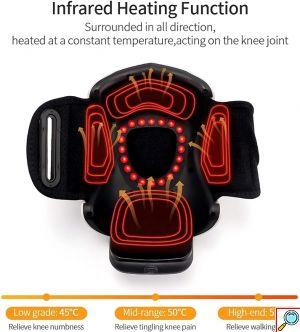 Ηλεκτρικά Θερμαινόμενη Συσκευή με Δόνηση για Μασάζ Γονάτου 3 σε 1 - Επαναφορτιζόμενη 2600mAh με 3 Επίπεδα Ρύθμισης Θερμοκρασίας & Πίεσης
