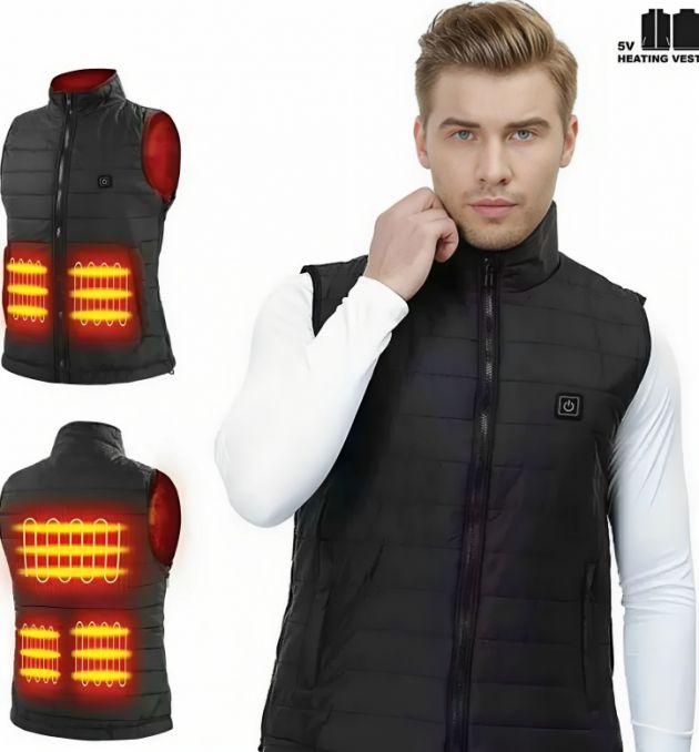 Ηλεκτρικά Θερμαινόμενο Γιλέκο - Μπουφάν - Με 3 Επιλογές Θερμότητας & USB Επαναφορτιζόμενο - XL-XXXL