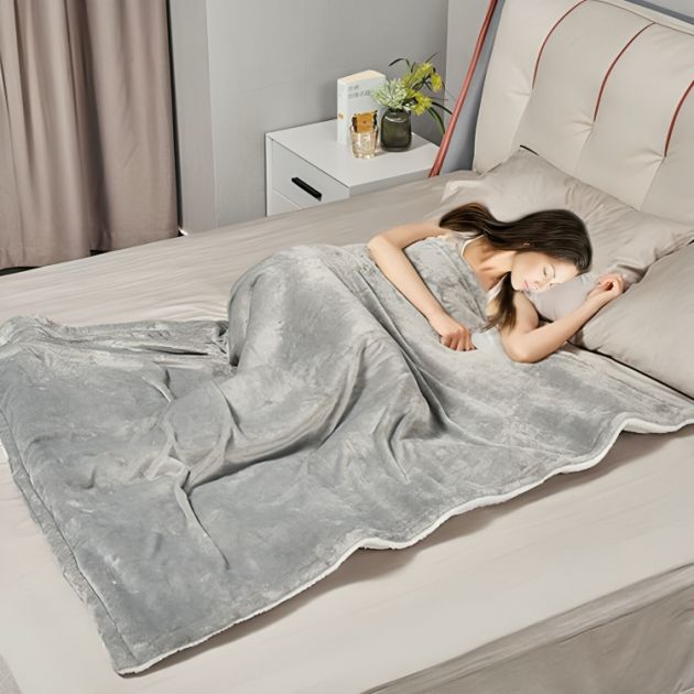 Ηλεκτρική Κουβέρτα Fleece με 6 Επίπεδα Θερμοκρασίας 120W - 160x130 cm - Γκρι