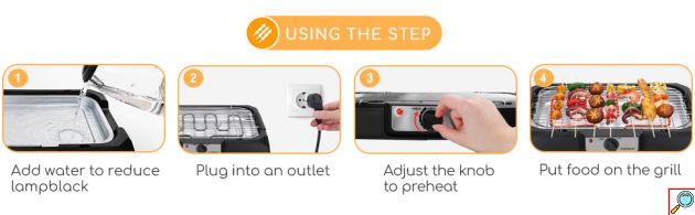 Επιτραπέζια Ηλεκτρική Ψησταριά BBQ 2000W - Με Δοχείο Νερού 1,5L για Ψήσιμο Χωρίς Καπνό - AIGOSTAR