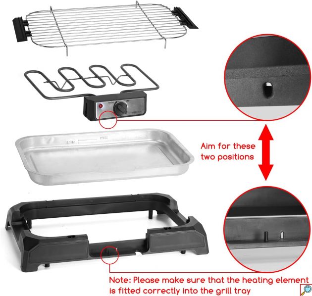 Επιτραπέζια Ηλεκτρική Ψησταριά BBQ 2000W - Με Δοχείο Νερού 1,5L για Ψήσιμο Χωρίς Καπνό - AIGOSTAR