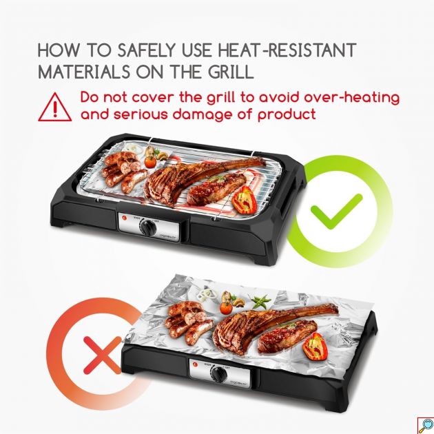 Επιτραπέζια Ηλεκτρική Ψησταριά BBQ 2000W - Με Δοχείο Νερού 1,5L για Ψήσιμο Χωρίς Καπνό - AIGOSTAR