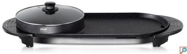 Ηλεκτρική Σχάρα & Hot Pot 2 σε 1 Teppanyaki 1800W με Αντικολλητική Επιφάνεια - RAF