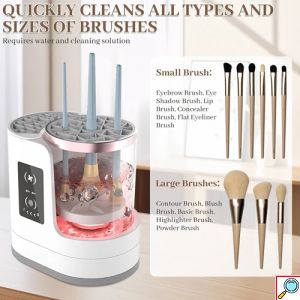Ηλεκτρική Συσκευή Καθαρισμού Πινέλων Μακιγιάζ Λευκή με Στέγνωμα