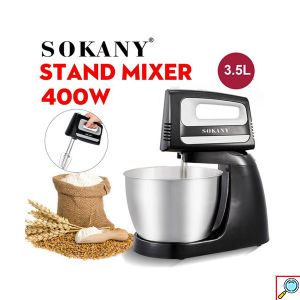 Ηλεκτρικό Μίξερ 5 Ταχυτήτων 3.5L, 400W με Kάδο από Aνοξείδωτο Xάλυβα- Blender Sokany