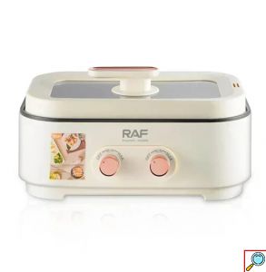 Ηλεκτρικός Μάγειρας με Ρυθμιζόμενη Θερμοκρασία, Αντοκολλητική Επιφάνεια 6L 2000W RAF – Λευκό