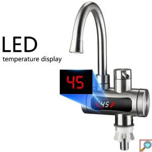 Ηλεκτρικός Ταχυθερμαντήρας 3300W - Βρύση INOX με Οθόνη LED
