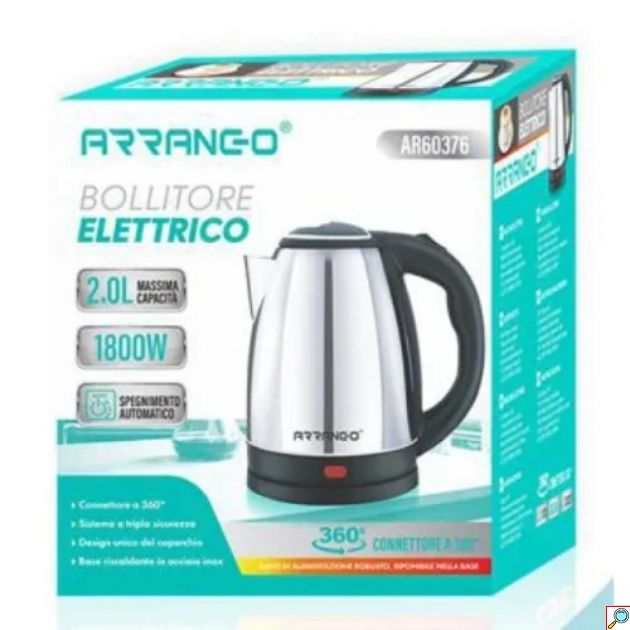 Ισχυρός Βραστήρας 2lt 1800W Ασημί ARRANGO