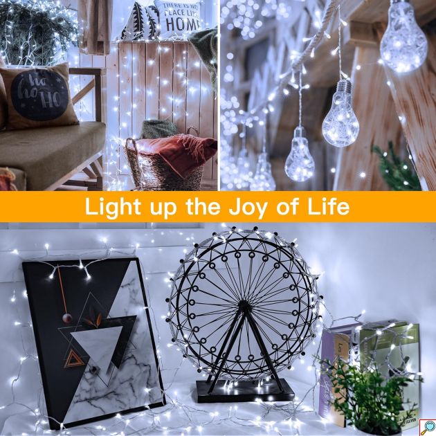Ηλιακά Χριστουγεννιάτικα Λαμπάκια 13.95m 280LED Λευκού Ψυχρού Φωτισμού