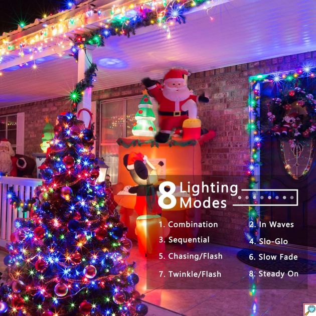 Ηλιακά Χριστουγεννιάτικα Λαμπάκια 700LED Πολύχρωμου Φωτισμού 34.95m - Εξωτερικού & Εσωτερικού Χώρου