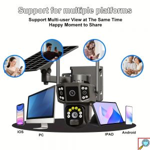 Ηλιακή Ασύρματη Κάμερα Ασφαλείας με SIM & Αμφίδρομη Επικοινωνία – Full HD, Αδιάβροχη IP65