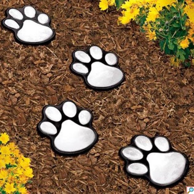 Lightex Paw Σετ Ηλιακών Φωτιστικών Δαπέδου με Σχήμα Πατούσας Ψυχρού Φωτισμού 7500K 0.06W με Αισθητήρα Φωτός 4τμχ σε Μαύρο Χρώμα