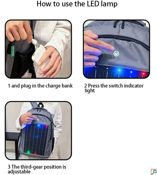 Ηλιακό Σακίδιο Πλάτης 12W με USB - Solar Backpack
