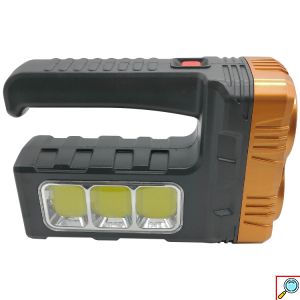 Ηλιακός Επαναφορτιζόμενος Διπλός Φακός LED - XPE/COB - USB 5V - 3 Λειτουργίες Φωτισμού