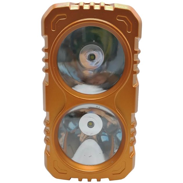 Ηλιακός Επαναφορτιζόμενος Διπλός Φακός LED - XPE/COB - USB 5V - 3 Λειτουργίες Φωτισμού