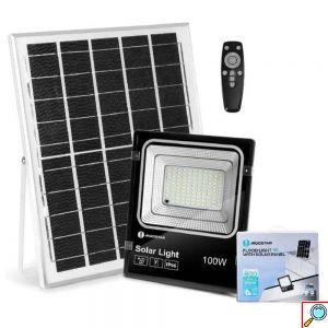 Ηλιακός Προβολέας LED 100W Ψυχρό Λευκό Φως 6500K με Αδιάβροχη Προστασία και Τηλεχειριστήριο Aigostar