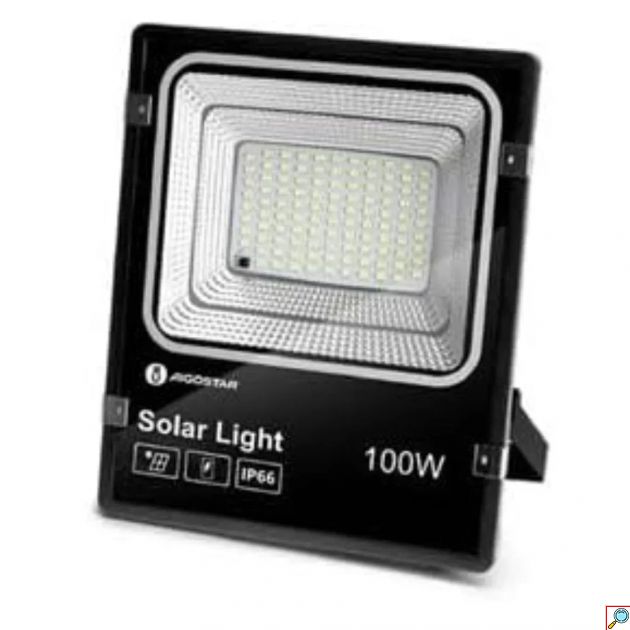 Ηλιακός Προβολέας LED 100W Ψυχρό Λευκό Φως 6500K με Αδιάβροχη Προστασία και Τηλεχειριστήριο Aigostar