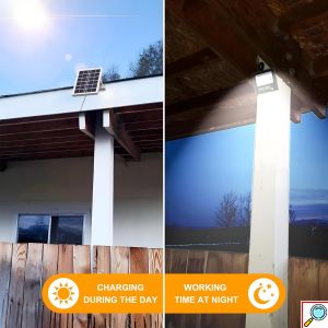 Ηλιακός Προβολέας LED 200W - Ψυχρό Λευκού Φωτισμού 6500K με Τηλεχειριστήριο FOYU