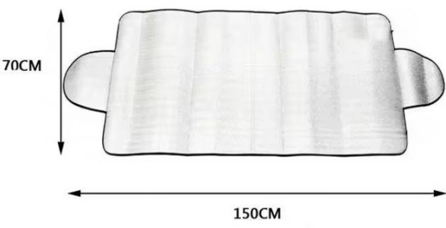 Ηλιοπροστασία Αυτοκινήτου Universal 150x70cm – Ασημί με EPE Foam