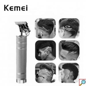 Επαναφορτιζόμενο Trimmer - Κουρευτική Μηχανή KEMEI με Λεπίδες Carbon και Μπαταρία Λιθίου 5W 