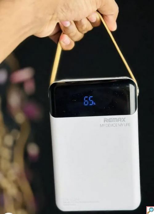 Πυρίμαχο Powerbank 60000mAh με Θύρα USB-A και Θύρα USB-C με Οθόνη και Τεχνολογία Quick Charge 3.0 Remax Λευκό