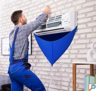 Αδιάβροχο Κάλυμμα Αποστράγγισης Νερού με Σωλήνα για Συντήρηση Μικρών Split Κλιματιστικών Μπλε