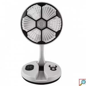 Μίνι Επιτραπέζιο Αναδιπλούμενο Ανεμιστηράκι σε Σχήμα Μπάλας Ποδοσφαίρου – Folding Fan Λευκό Μαύρο