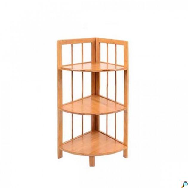 Γωνιακή Ραφιέρα Δαπέδου από Bamboo με 3 Ράφια 98x29x29 cm