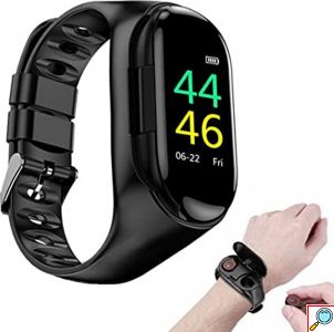 TWS 2 σε 1 Bluetooth Ακουστικά και Ρολόι Smartwatch με Παλμογράφο, Activity Tracker, Θερμιδομετρητή και Ειδοποιήσεις Εφαρμογών