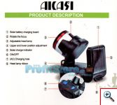 Ηλιακός Φακός Κεφαλής LED ΖΟΟΜ 10W - 170LM - Solar Headlight AKASI DX-T855