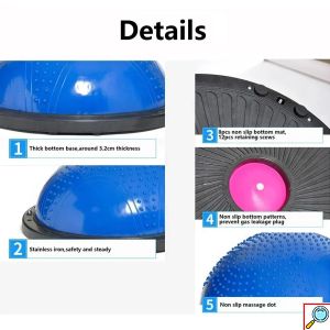 Ημισφαιρική Μπάλα Ισορροπίας με Λάστιχα & Αντλία 58cm