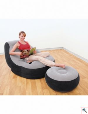 Πολυθρόνα Πουφ Βελούδινη Ultra Lounge 99x130x76cm Intex-68564
