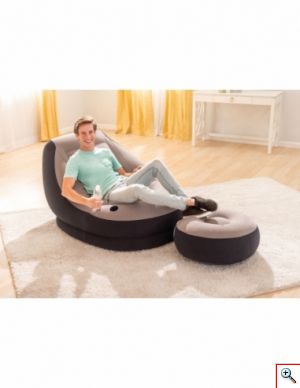 Πολυθρόνα Πουφ Βελούδινη Ultra Lounge 99x130x76cm Intex-68564