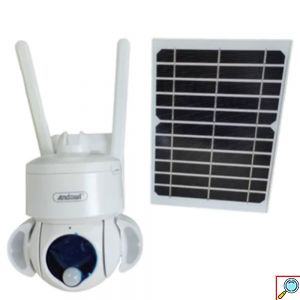 ANDOWL Ασύρματη Αδιάβροχη 4G+5G Ηλιακή Κάμερα 4K με Αισθητήρα και Κάμερα Παρακολούθησης,Νυχτερινή Όραση και Μικρόφωνο 