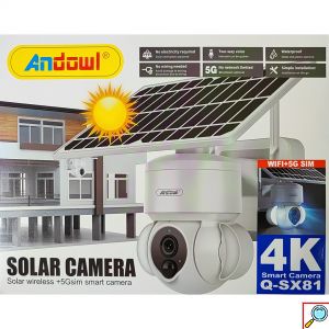 ANDOWL Ασύρματη Αδιάβροχη 4G+5G Ηλιακή Κάμερα 4K με Αισθητήρα και Κάμερα Παρακολούθησης,Νυχτερινή Όραση και Μικρόφωνο 